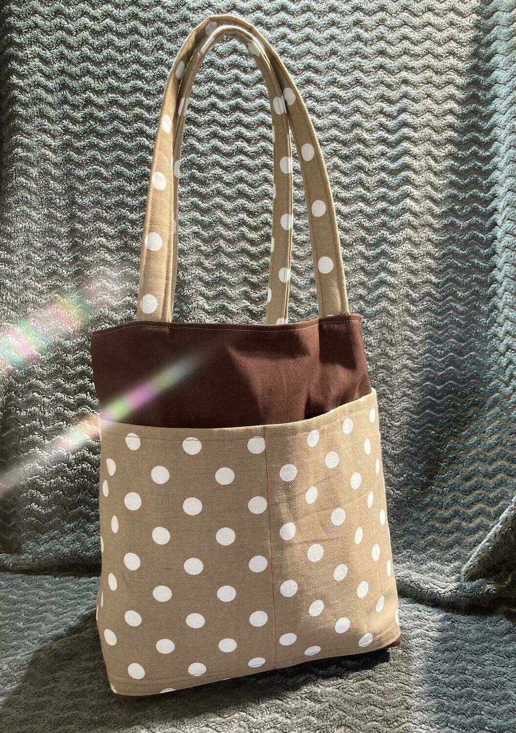 Brown Polka Dot Tote Bag