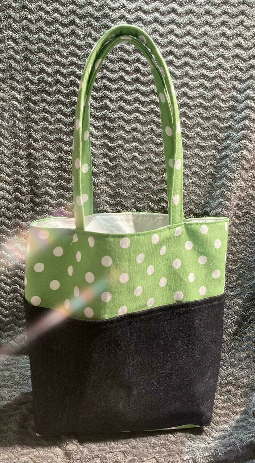 Green Polka Dot Tote Bag