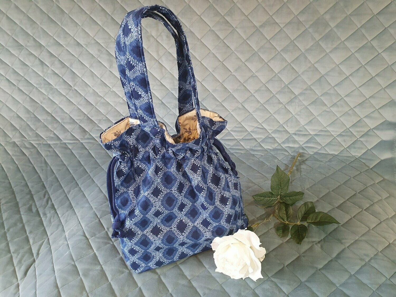 Navy Drawstring Bag