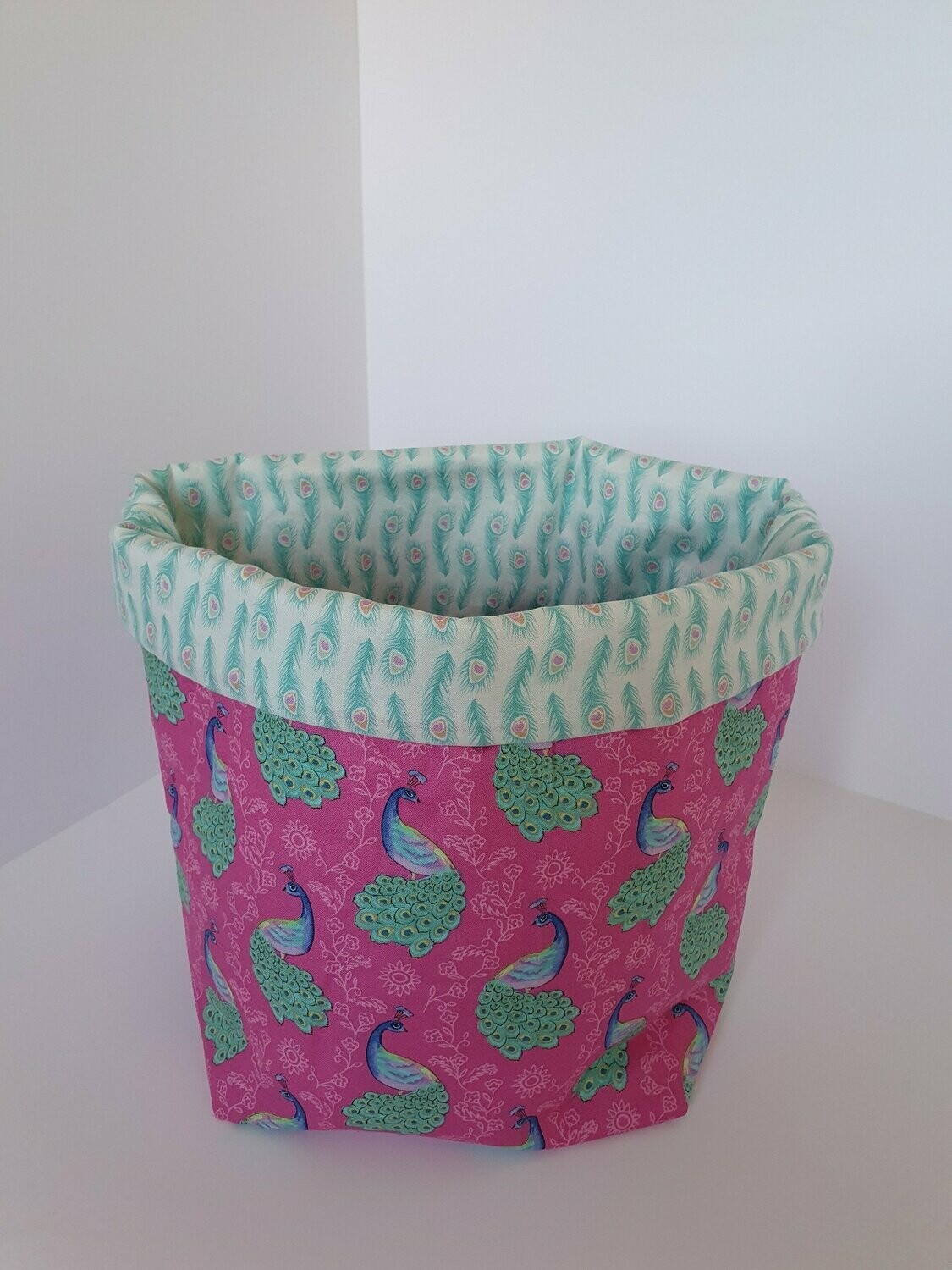 Peacock Fabric Basket