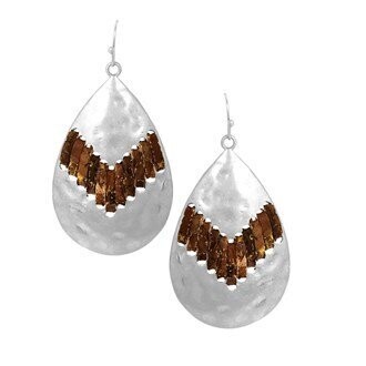 WORN SILVER BROWN EARRINGS