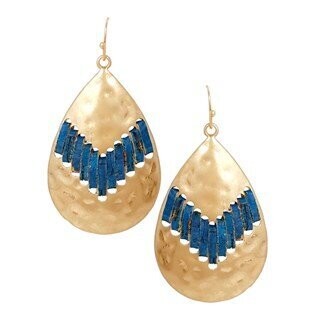 WORN GOLD BLUE EARRINGS