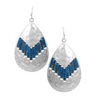 WORN SILVER BLUE EARRINGS