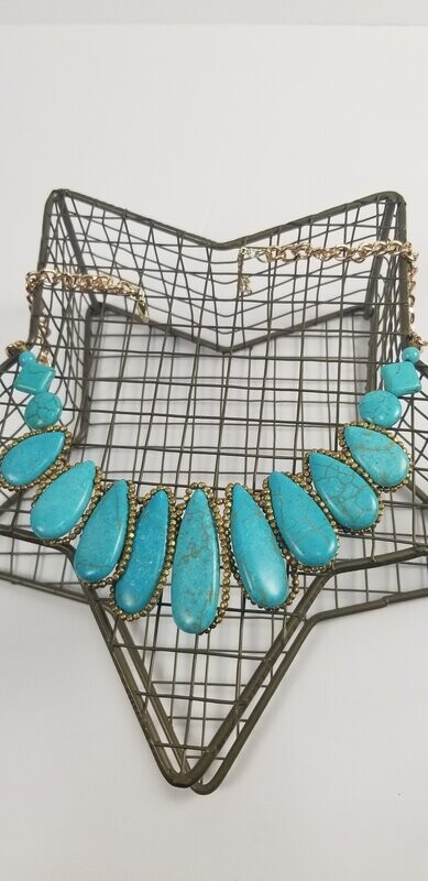 TURQUOISE/GOLD NECKLACE