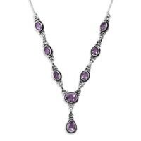 Oval and Pear Shape Amethyst Necklace