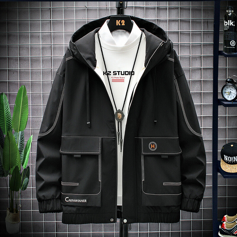 Men&#39;s  windbreaker hood jacket