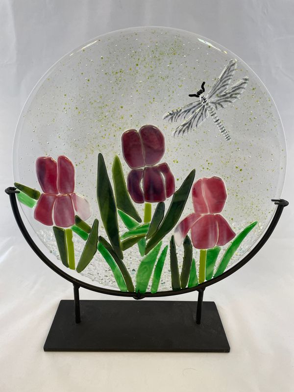 Dragonfly with Irises