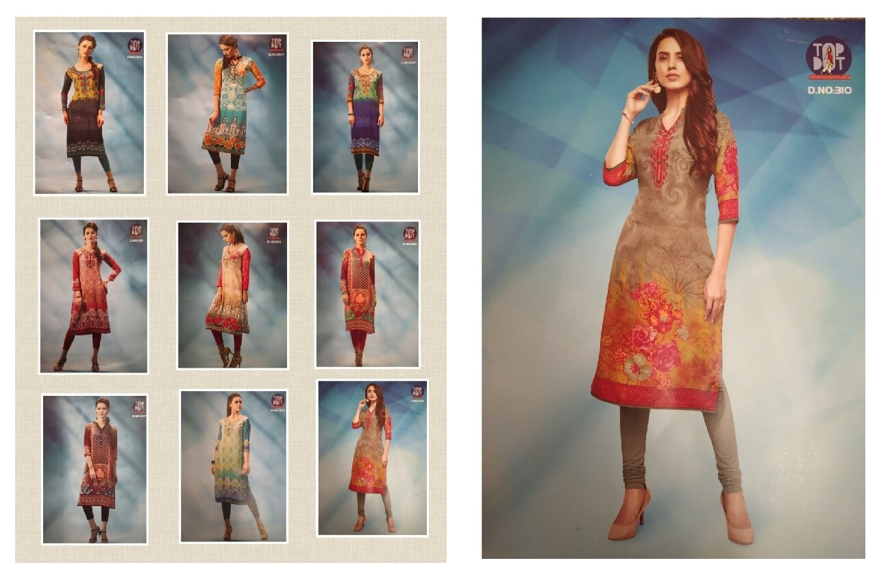 French crape printed silk kurti