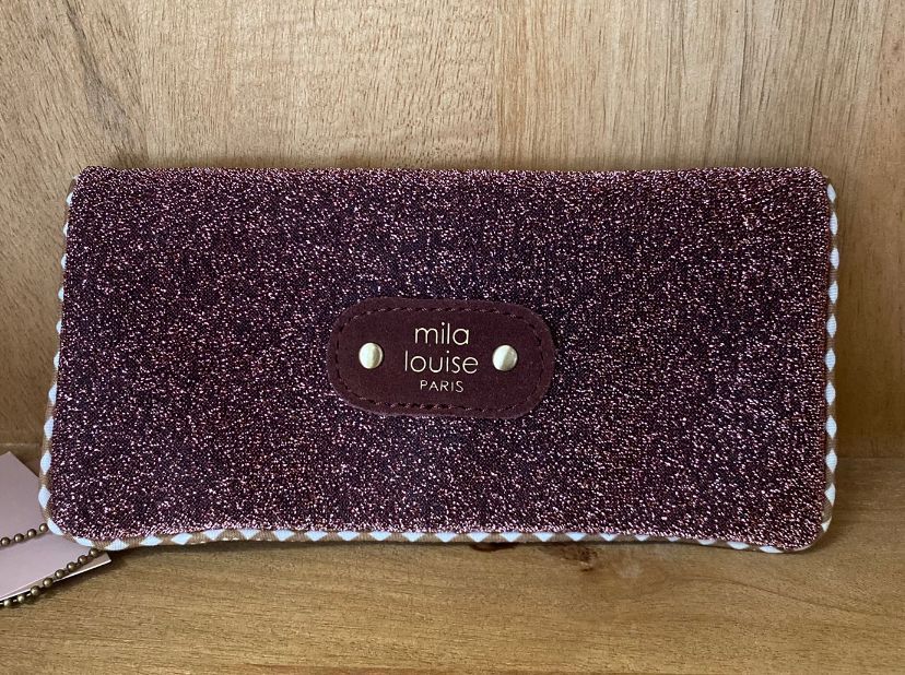 Pochette de transport pour bijoux pailleté auburn MILA LOUISE