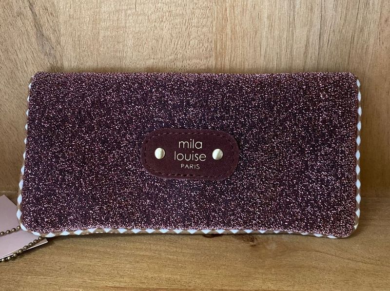Pochette de transport pour bijoux pailleté auburn MILA LOUISE
