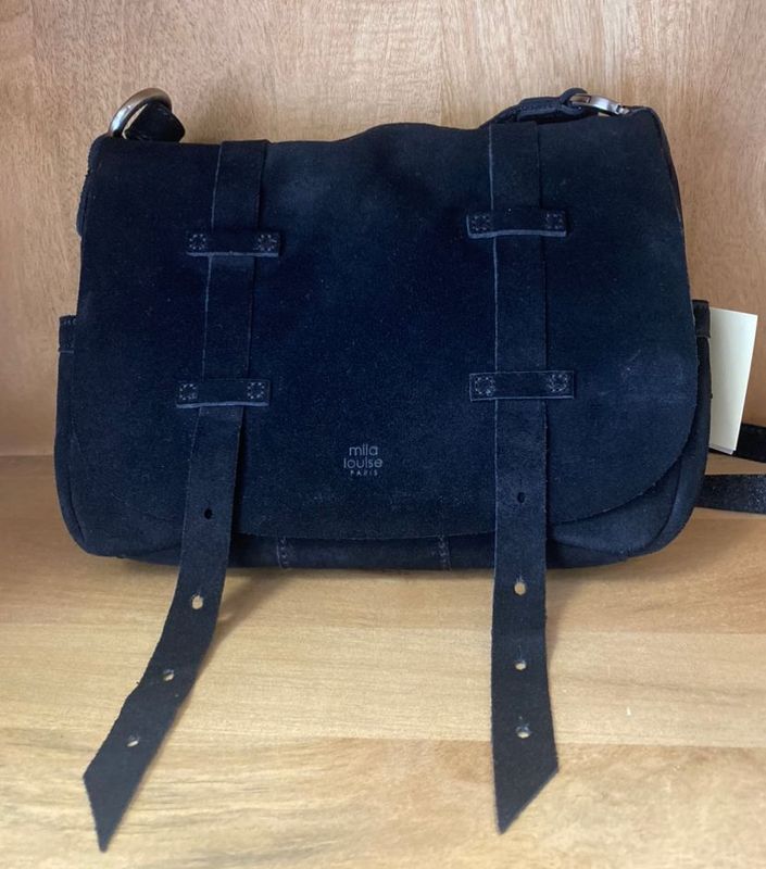 Sac Bess V cuir noir MILA LOUISE