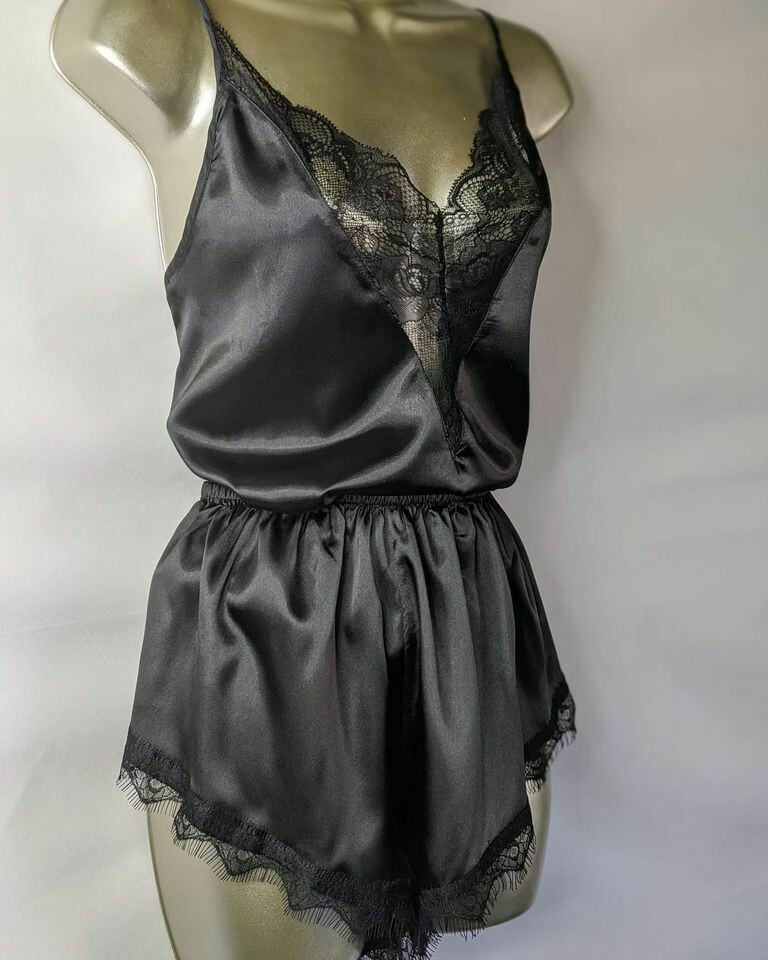 Midnight Satin Pyjama Cami Set