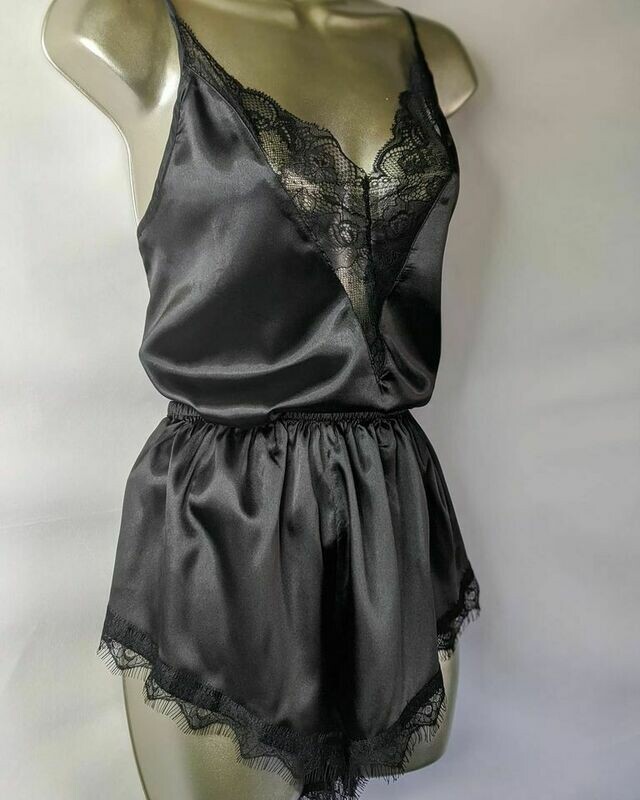 Midnight Satin Pyjama Cami Set