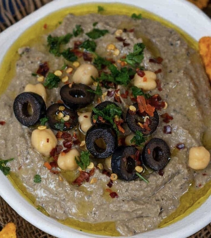 Hummus con Kalamata (aceitunas)