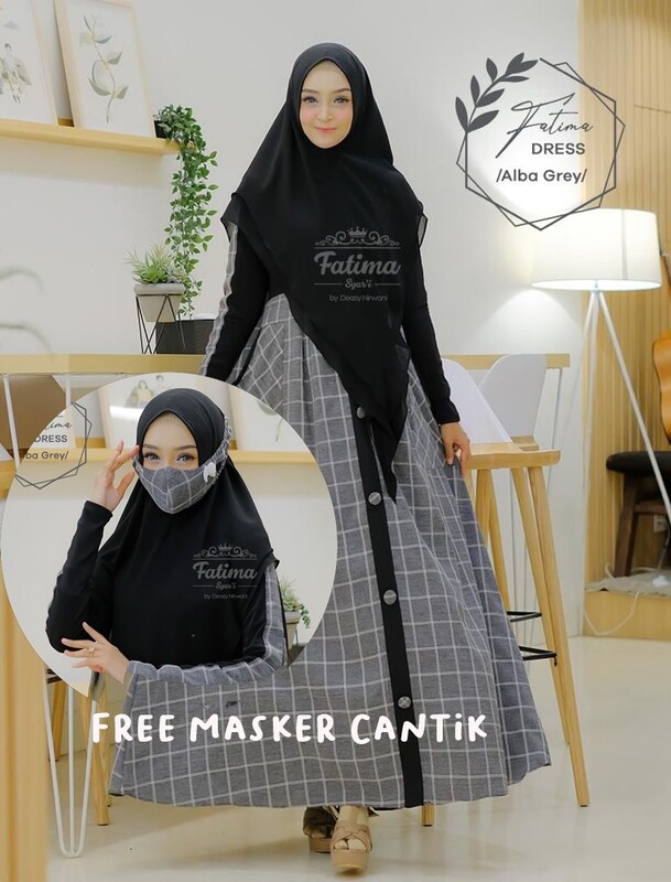 Gamis Alba Daily Dress Fatima Syari - Free Masker Cantik