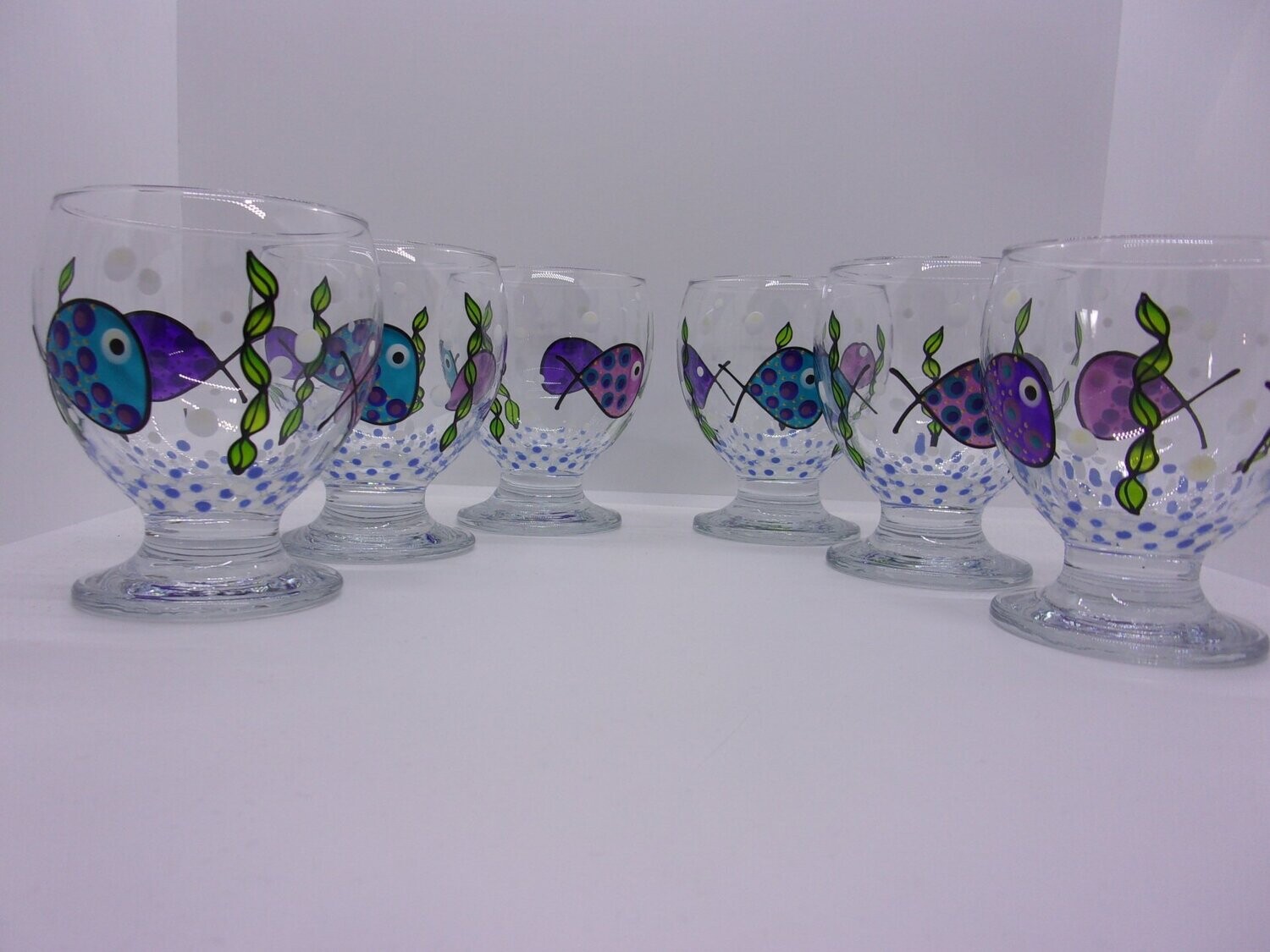 6 Verres à eau, jus de fruits ... 28cl ...  20220410 (140)