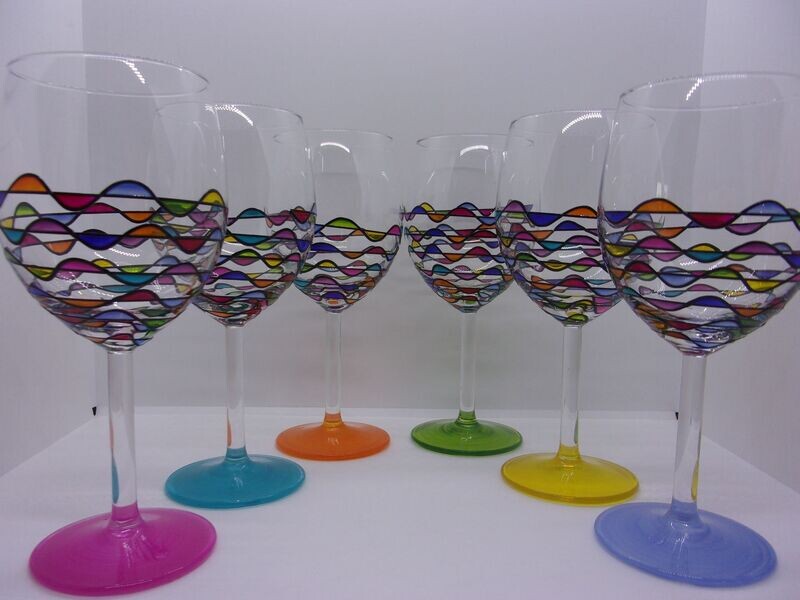 6 verres à vin ...30 cl... 202300310 (235)