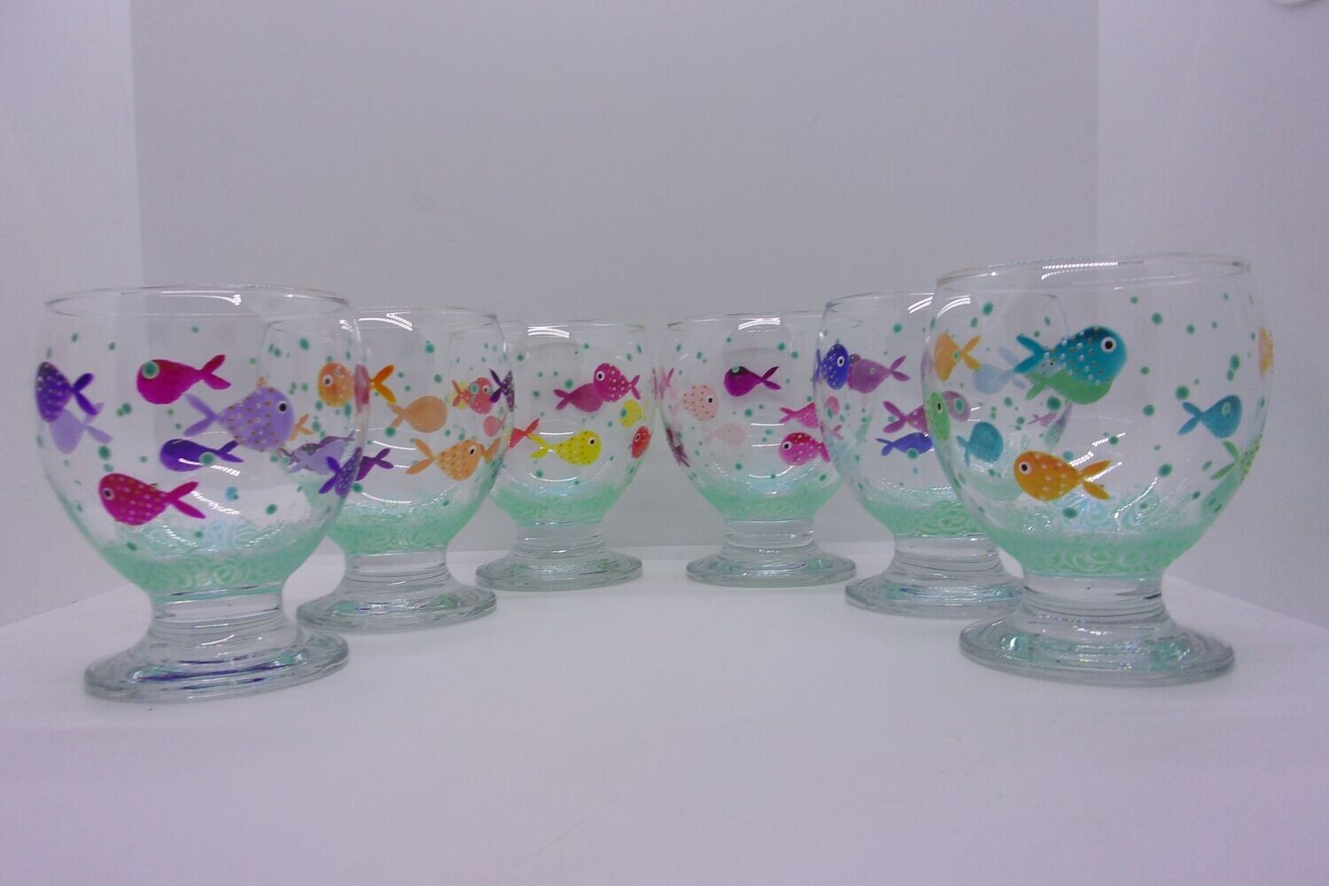 6 Verres à eau, jus de fruits ... 28cl...  20240202 (163)