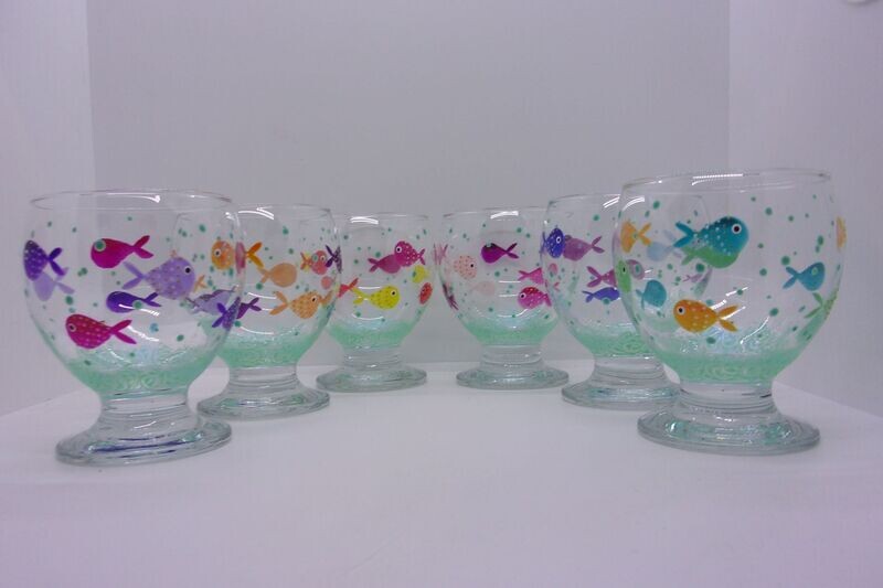 6 Verres à eau, jus de fruits ... 28cl...  20240202 (163)