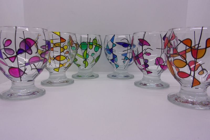 6 Verres à eau, jus de fruits ... 28cl...  20241208 (30)