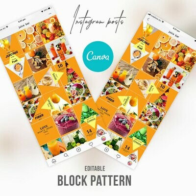 Instagram Juice Bar Cooking Canva Templates Instagram Juice Bar Cooking Canva Templates
