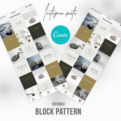 Jewellery Instagram Branding Canva Editable Template Jewellery Instagram Branding Canva Editable Template