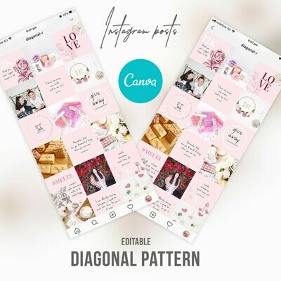 Pink Blush Instagram Canva Editable Template Pink Blush Instagram Canva Editable Template