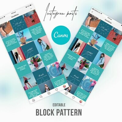 Blue Blush Fashion Instagram Post Template Canva Blue Blush Fashion Instagram Post Template Canva