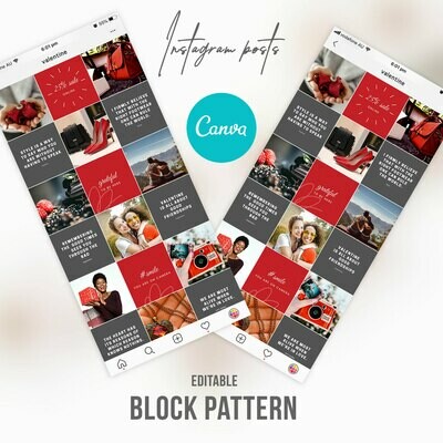 Red Valentine Instagram Post Templates In Canva Red Valentine Instagram Post Templates In Canva