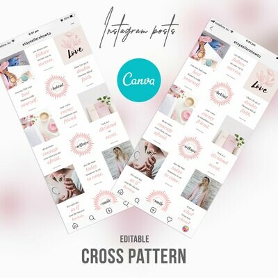 Instagram Feed Templates Pink Cross Theme Instagram Feed Templates Pink Cross Theme