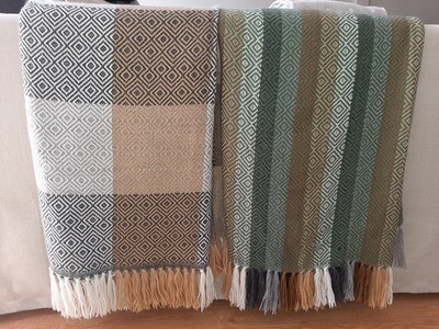 Manta 100% alpaca Cuadros