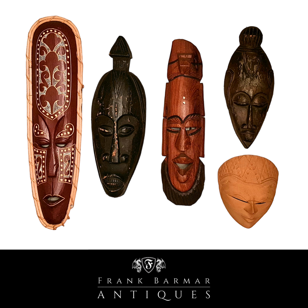 5 máscaras tribales artesanales (África e Indonesia)