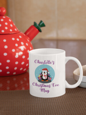 Personalised Christmas Coffee Mug 'Penguin'