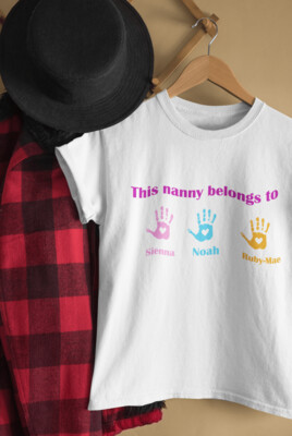 Personalised T-Shirt 'This Nanny Belongs to'