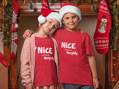 NICE until proven NAUGHTY Christmas T-shirt