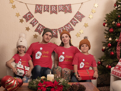 Santa Family Matching T-shirt 'Believe'