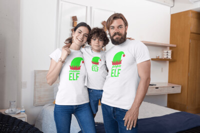 Personalised Christmas Family Matching T-shirt ELF Design