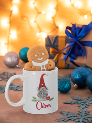 Personalised Coffee Mug 'Christmas Gnome'