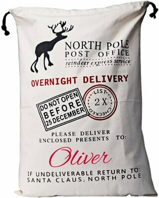 Personalised Extra Large Christmas Santa Sacks 3 different colours