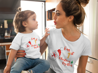 Personalised Christmas Family Matching T-shirt 'Our First Christmas Together '