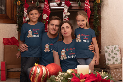 Personalised Christmas Family Matching T-shirts 'Christmas is Family'