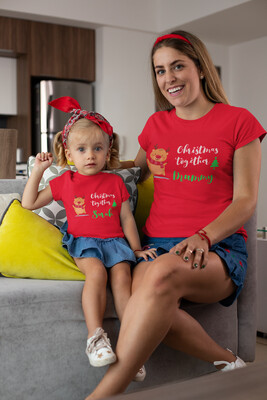 Personalised Christmas Family Matching Tops 'Christmas Together Cute Reindeer '