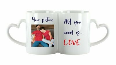 'All you need is ... LOVE' Personalised Photo Coffee Mug