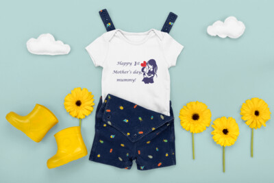 'Happy 1st Mother's day,mummy!' Baby Bodysuit