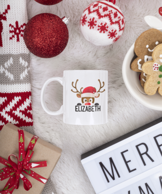  Personalised Hiding Reindeer Coffee Mug