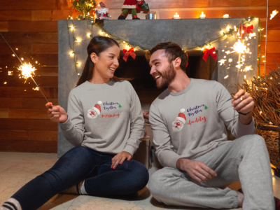 Personalised Christmas Sweatshirt 'Christmas Together' in Oxford Grey