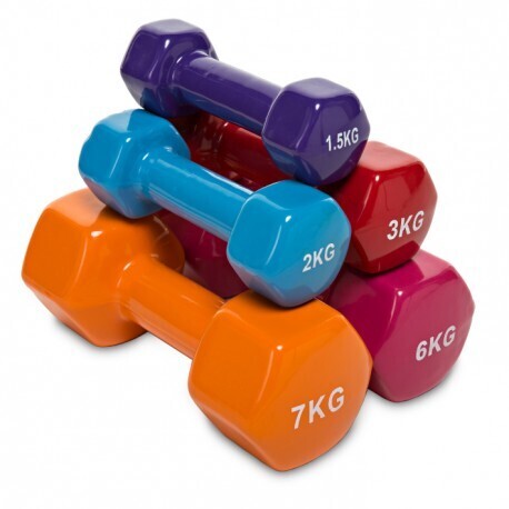 2 Mancuernas Hexagonales de Vinilo  (1-10 KG)
