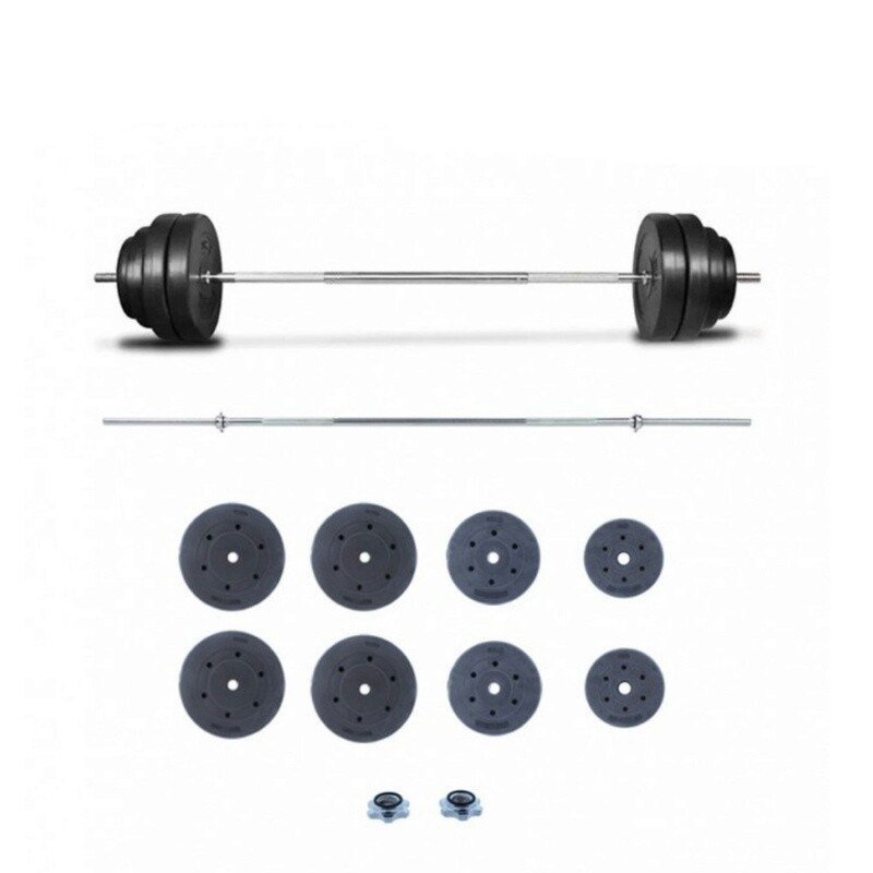 Kit de Pesas de 60KG de Discos, barras y topes. Fitness, Musculación