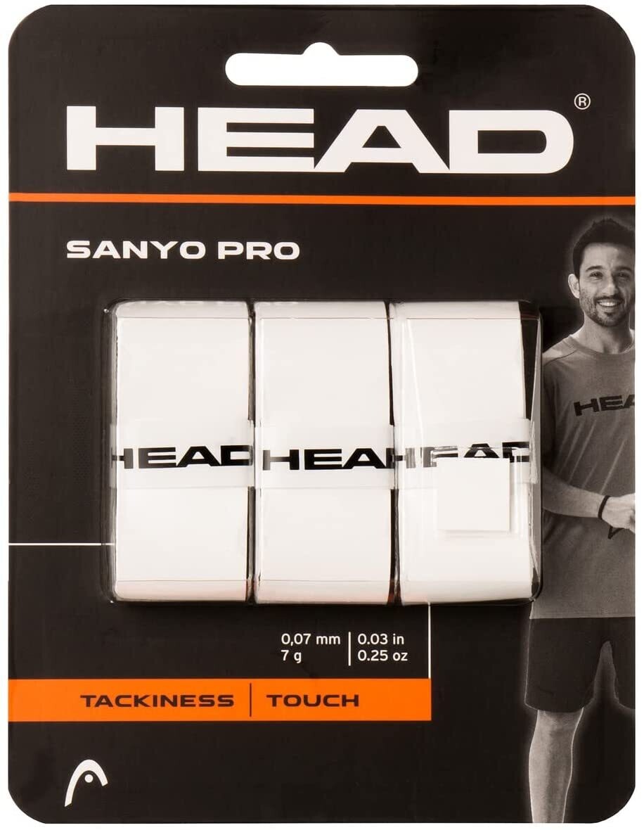 HEAD Overgrip Sanyo Pro 3 unidades de color blanco. Material Padel
