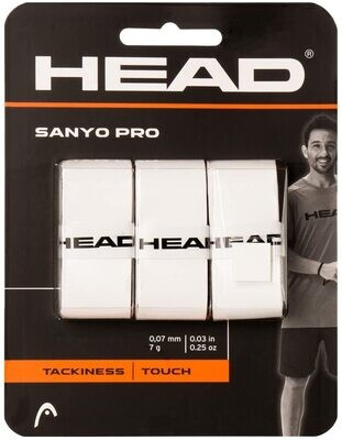 HEAD Overgrip Sanyo Pro 3 unidades de color blanco. Material Padel